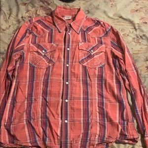 True religion plaid button up